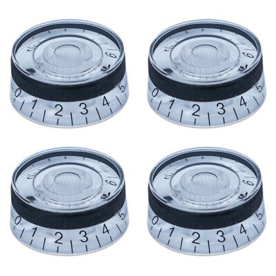4Pcs Acrylic Transparent Bass Knobs Guitar Knobs Anti Slip Design Control Knobs