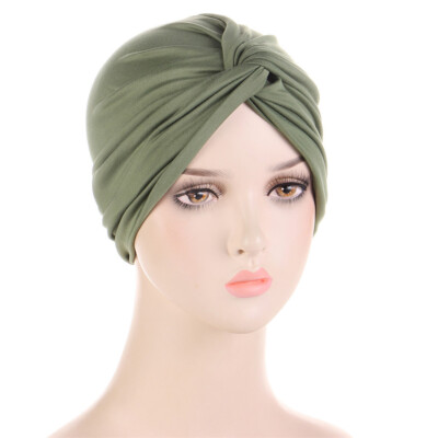 Muslim Women Twist Knot Turban Chemo Cap Beanie Headscarf Wrap Bonnet Bandana