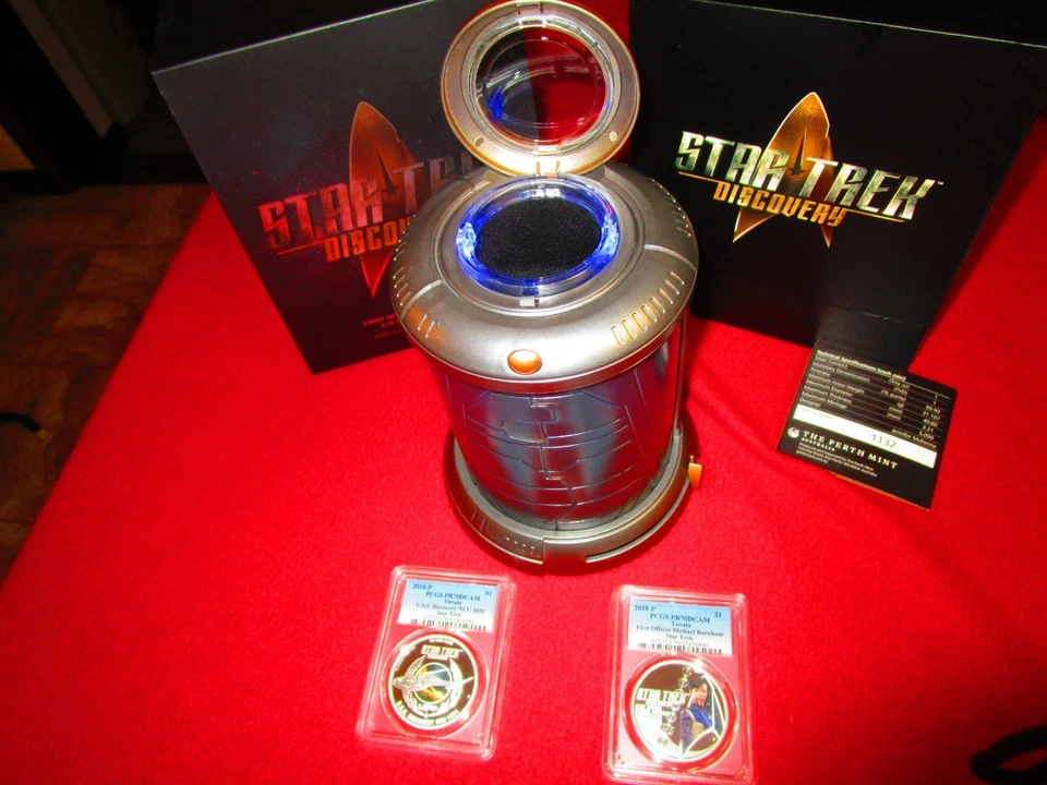 2018 Tuvalu Star Trek USS DISCOVERY & MICHAEL BURNHAM .999 Silver CoinsPCGS PR70 - Image 3 of 4