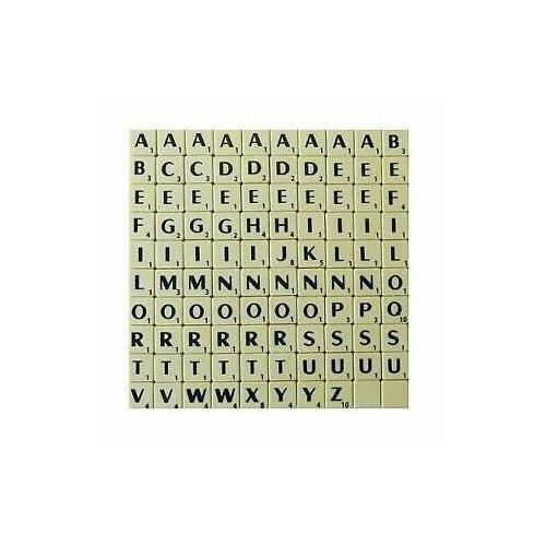 TILES IVORY PLASTIC & WOODEN BLACK LETTERS CHOOSE 100 - 1000 FULL SETS - Picture 4 of 13