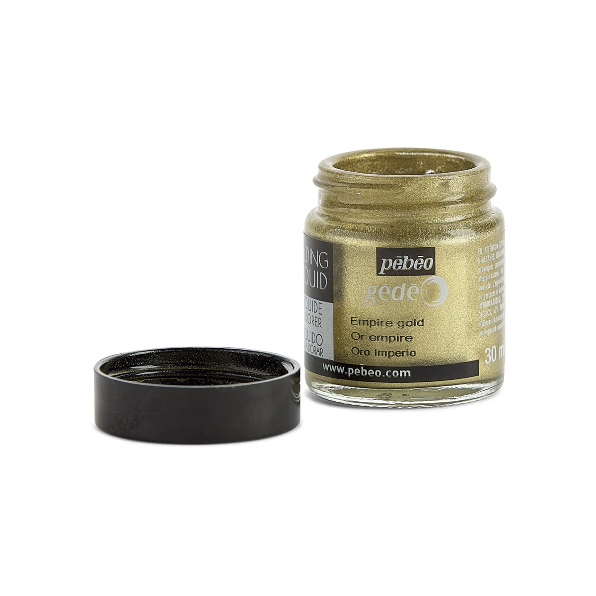 Líquido dorado Pebeo Gedeo 30 ml laca metálica hoja dorada 2 colores toda superficie