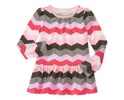 Gymboree Mix n Match Chevron Peplum Tee Pink Size 8 10 12 MSRP $20 NWT ...