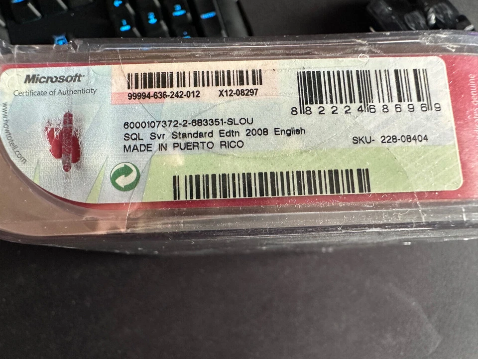Microsoft SQL Server 2008 Standard, 1-Processor,SKU 228-08404, Sealed Retail Box - Image 3 of 3