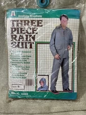 Vintage Academy Broadway Three Piece Rain Suit Waterproof Small Unopened Green