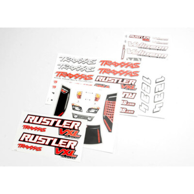 TRAXXAS 3713R Decal sheets, Rustler¶  VXL TRAXXAS