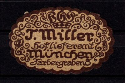 411928/ Reklamemarke   T. Miller   Hoflieferant   München   Färbergraben 8