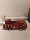 Vintage Pressed Steel 1970's-Tonka-Snorkel-Fire-Truck-With-Bucket, & Worker Rare