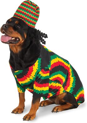 Rasta Dog Jamaican Big Dog Cute Funny Fancy Dress Up Halloween Pet