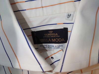 Sonrisa Dress Shirt Size 43 Slim Fit. Has Some Stains As Shown 