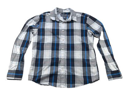 American Rag Blue Plaid Long Sleeve Button Up Shirt Men's - M