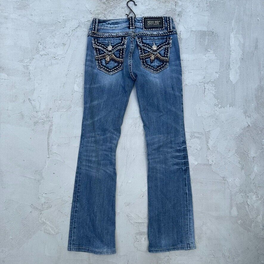 Miss Me Irene Bootcut Y2K Embroidered Faded Jeans - image 5