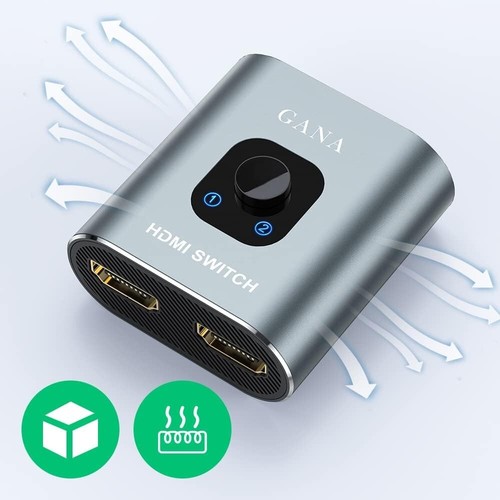 Sdoppiatore HDMI, Switch HDMI 4K 2 in 1 Out o 1 in 2 Out, Switcher HDMI in Alluminio f - Foto 5 di 9