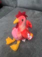TY BEANIE BABY STRUT THE ROOSTER 1996 W/TAG RARE ERRORS