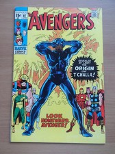 MARVEL: AVENGERS #87, BLACK PANTHER (T'CHALLA) ORIGIN, MOVIE, KEY, 1971, FN+!!!