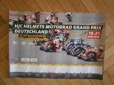 Originales großes Rennplakat Kalender Motorrad GP Sachsenring 2020, 84 x 59 cm