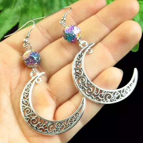 Buy Star Post Big Half Moon Earring with Hangings by RITIKA SACHDEVA at  Ogaan Online Shopping Site