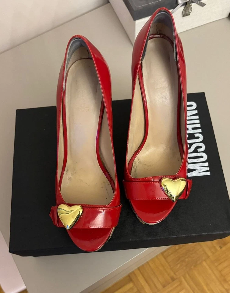 Scarpe Moschino - Décolleté Rosse Iconiche - Taglia 38 - Con Scatola - Imagen 2 de 2