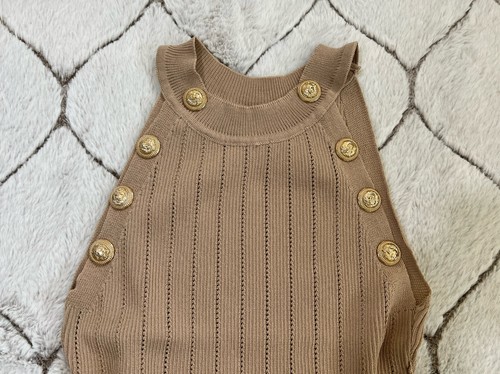 DAIMARAN Rome Women's Suit Matching Set 2 Pieces Khaki Beige Tank Top + Pants S - Picture 4 of 7