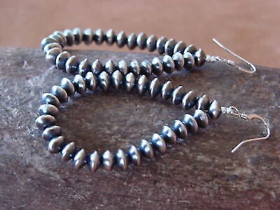 Brincos pendurados com laço de pérolas navajo indiano pires de miçangas à mão por Jake - Imagem 3 de 4