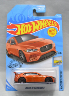 Hot Wheels Jaguar XE SV Project 8 #244 Orange Factory Fresh 7/10