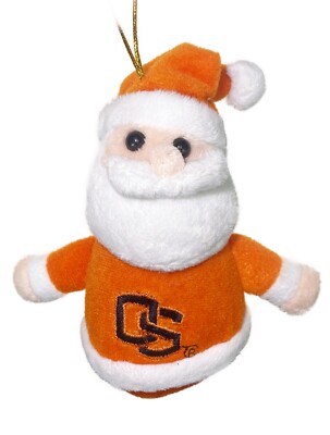 OS Oregon State Orange Plush Santa Christmas Ornament 6 