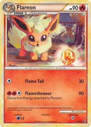 Pokemon Card HeartGold SoulSilver Undaunted 26/90 Flareon