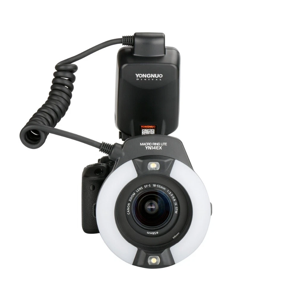 YONGNUO YN-14EX TTL Macro Ring LED Flash Light + Adapter Rings for Canon Cameras - Image 2 of 4