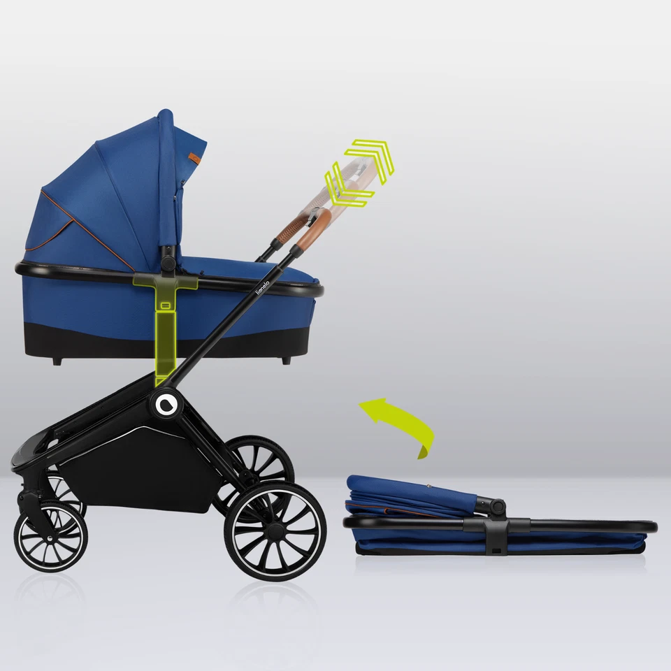 LIONELO® Cochecito 2 en 1 Cochecito Combi Buggy + Bañera 🔸AZUL MARINO - Imagen 4 de 4