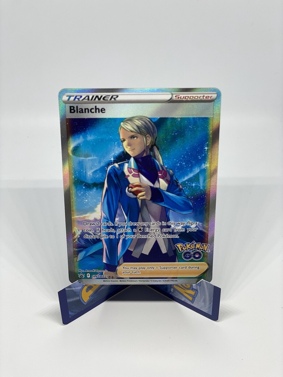 blanche pokemon go card price - SWSH227 - Full Art - Pokemon Team Mystic Leader - Black Star Promo holofoil pattern or surface detail) Pokeminers: Blanche Event Go Pass