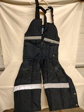 RefrigiWear High Bibs.Mens 3X. Dark Gray w/ Reflective Bands. GC