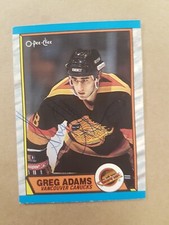 Greg Adams Autograph Card Signed Hockey 178 Canucks 1989 OPC
