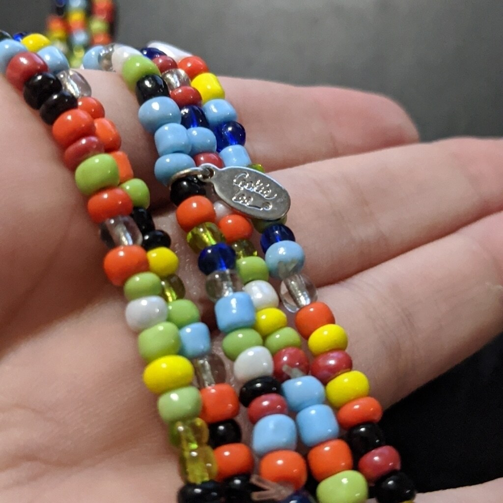 Cookie Lee Rainbow Multi Color Beaded Necklaces a… - image 3