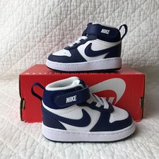 Nike Court Borough Mid 2 TDV Toddler Kid  s Shoes SZ 3C White/Blue CD7784-107