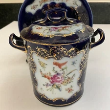 Nippon DOW SIE COT URE Flo Blue & Gold Condensed Milk Container