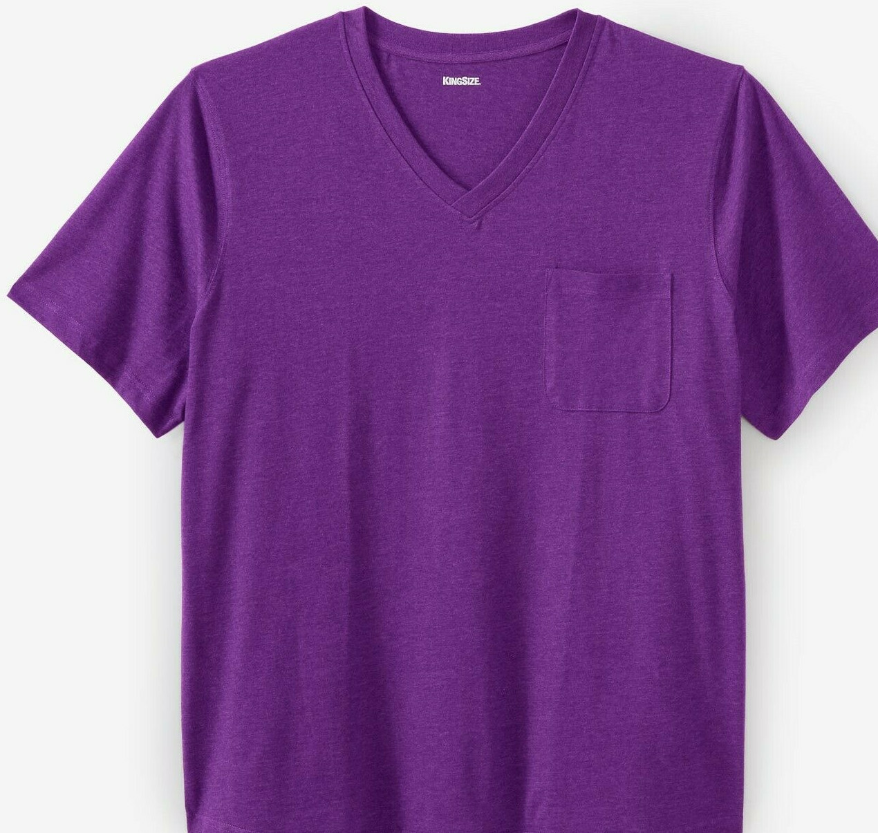 King Mens Short Sleeve T Shirt L LT Large Tall Dark Purple V neck King Mens Short Sleeve T Shirt L LT Large Tall Dark Purple V neck