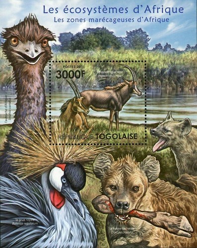 Fauna of Swampy Areas of Africa Stamp Hippotragus Niger S/S MNH #4224 / Bl.643 - Picture 6 of 12