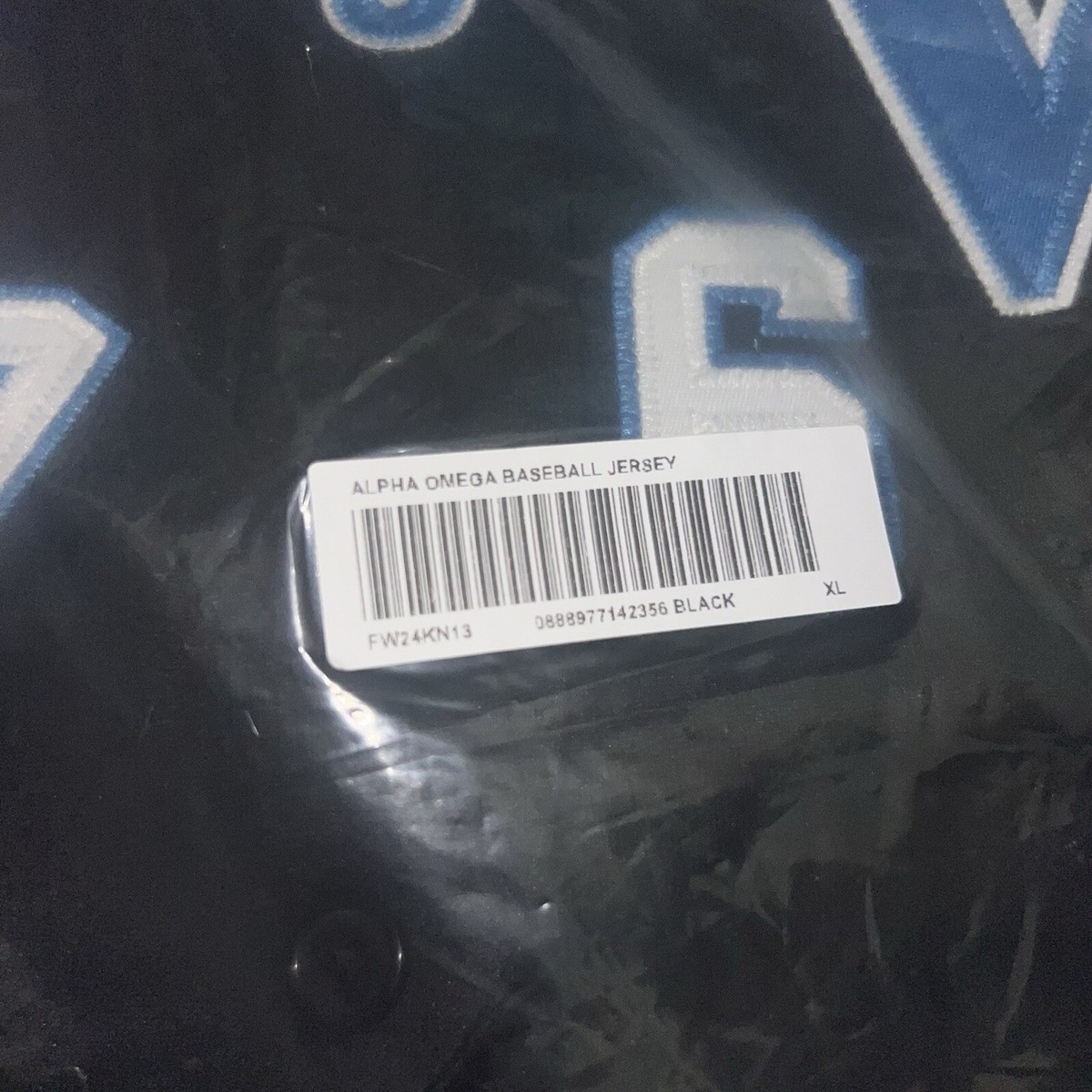 Supreme Alpha Omega Baseball Jersey Black Size: Extra Large Supreme Alpha Omega Baseball Jersey Black Size: Extra Large