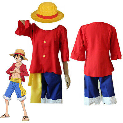 Monkey D Luffy Costume for Kids: Youth Luffy One Piece Shirt 