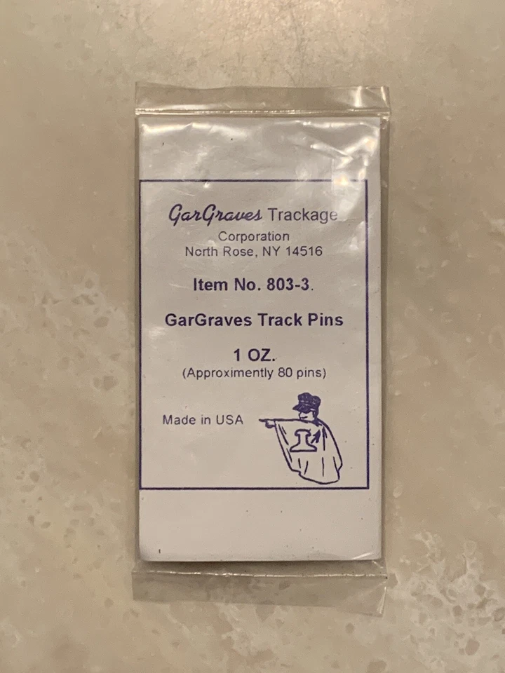 Gargraves 803 Track Pins (Pack of 80) O Scale O Gauge Steel Metal Connector - Image 2 of 2
