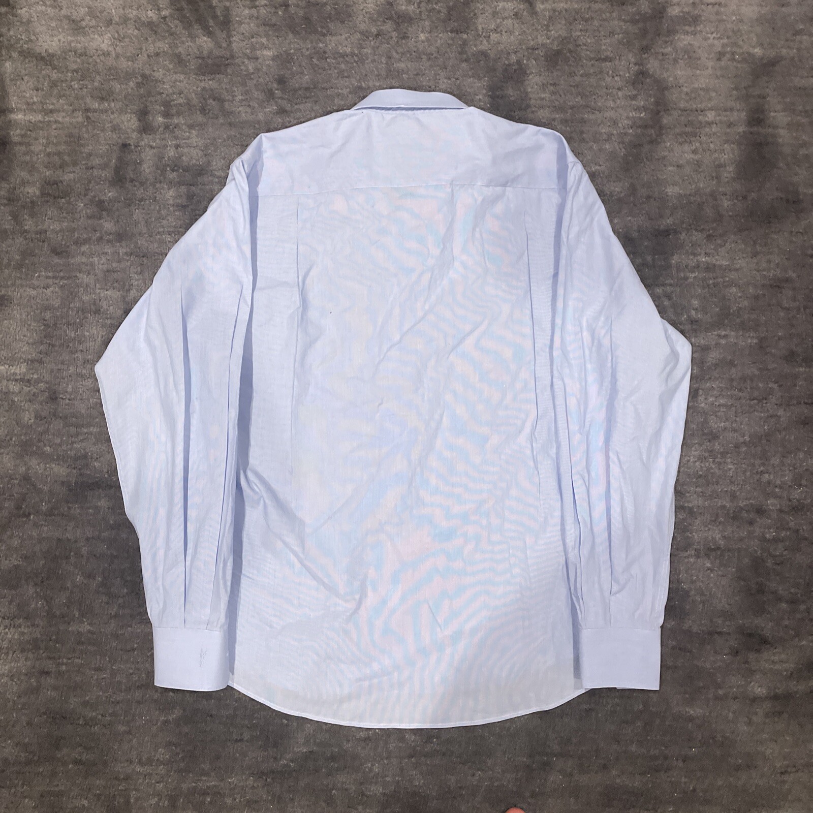 Camicia elegante Yves Saint Laurent uomo blu con bottoni taglia 17 43