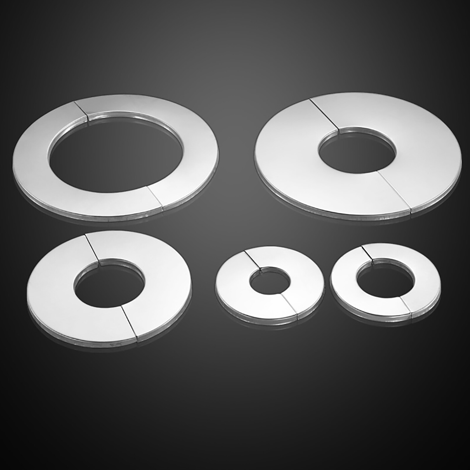 PATIKIL Rohrabdeckung 25mm - 6 Stück Edelstahl Split Flansch Selbstklebend