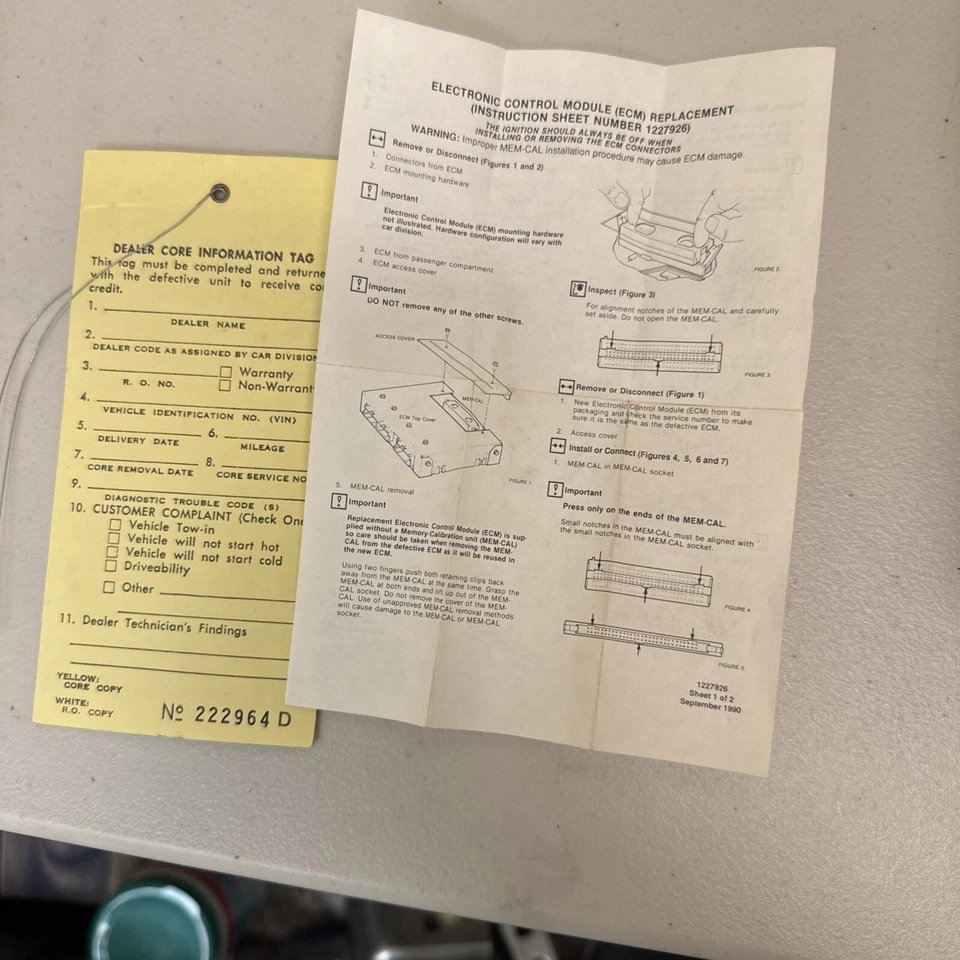 Módulo de control del tren motriz ECM Buick Skylark 1989-91 16198267/1228707 como nuevo de lote Foto 3 de 4