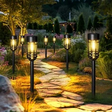 12 Pcs LED Landscape Solar Power Outdoor Garden Path Solar Spot Light Waterproof