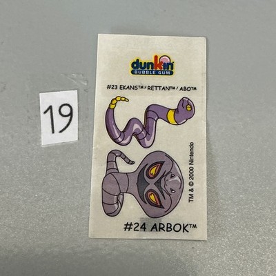 Arbok Rettan Dunkin Bubble Gum 2000 Pokemon Sticker Nintendo
