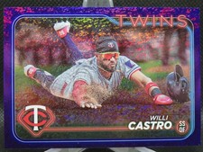WILLI CASTRO 2024 TOPPS SERIES ONE PURPLE FOIL SP #D 129/799 TWINS
