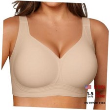 Jelly Bras for Women Plus Size Minimizer Soft Wireless Push Up Bra 36DD Nude