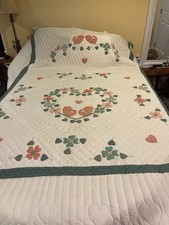 QUILT AMISH HAND MADE  Love Birds  Queen Size Signed By Maker In Pennsylvania