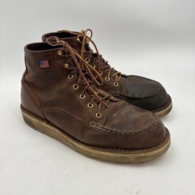 Danner Bull Run Moc Toe 15573 Mens 11.5 EE Tobacco Brown Leather Work Boots USA
