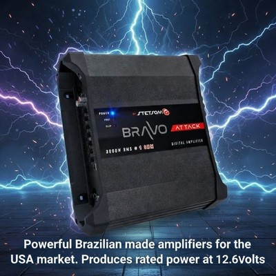 STETSOM BRAVO ATTACK 3000 1OHM 3000W RMS + SAME DAY SHIPPING FROM USA!