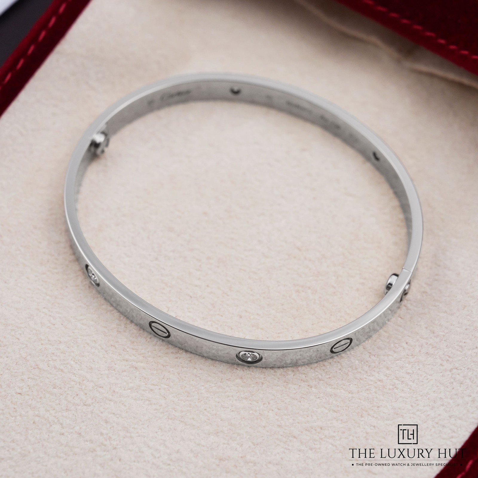 Cartier LOVE Bracelet ‘Classic Model’ 4 Diamonds 18ct White Gold - Size 19 - ...